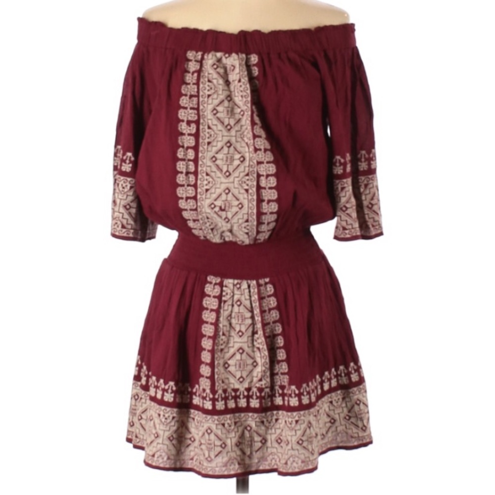 NEW Revolve X Tularosa Off Shoulder, Drop Waist Embroidered Mini Dress